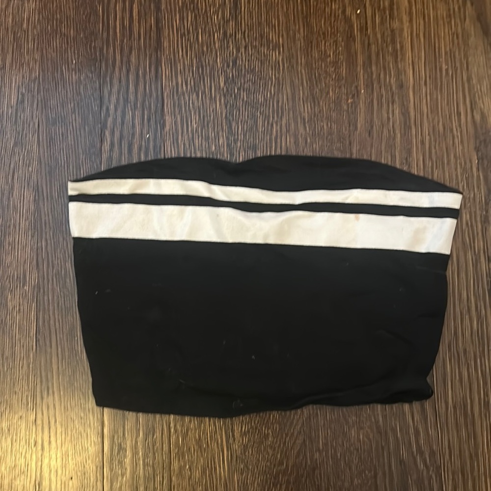 Tube Top Black w/ White Stripe